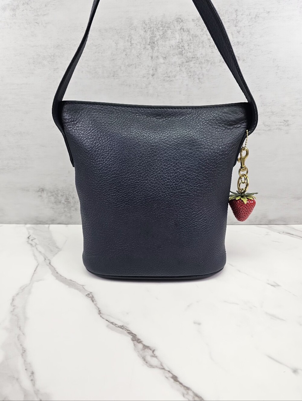 Coach VTG Navy Sonoma Small Bucket Bag